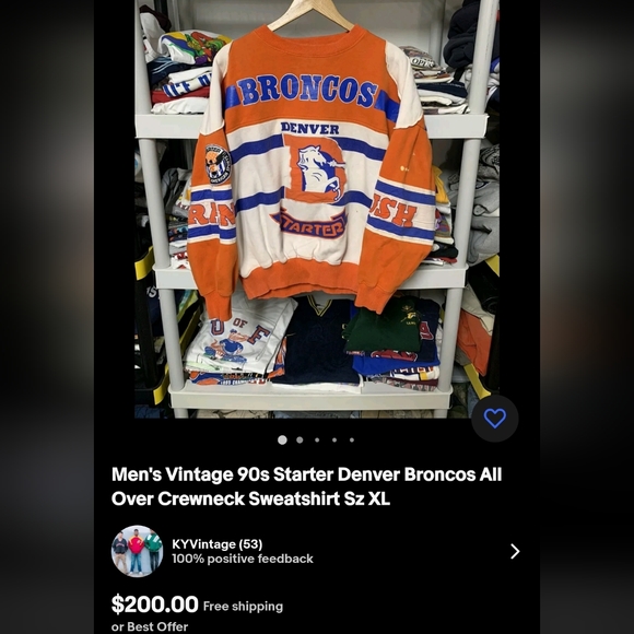 Denver Broncos Orange Crush Starter Sweatshirt *Rare*HTF* - Picture 2 of 5